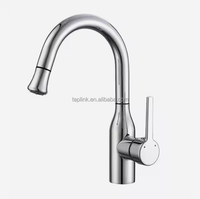 Robinet de salle de bain mural moderne en SUS304, finition chromée, monotrou, rotatif, mitigeur chaud/froid de haute qualité