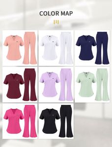 Uniforme Médico Cómodo y Transpirable de Ocho Colores, Uniforme de Enfermera de Manga Corta, Ropa de Trabajo de Hospital, Traje de Dos Piezas, Top Multicolor - Product Image 2