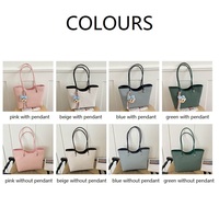 Nouveau sac fourre-tout pour femme en PU tendance, couleur unie, grande capacité, résistant à l'eau, portable, à porter sur l'épaule, pour les voyages et l'usage quotidien