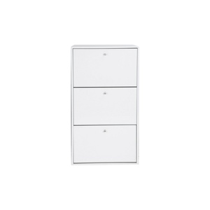 Armoire à chaussures moderne en bois avec support personnalisé 3 tiroirs rabattables Étagères à chaussures autoportantes pour la maison Armoire de rangement - Product Image 1