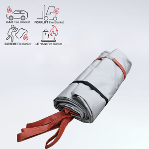 JOEN FB-XL 6x8m Coperta Antincendio in Fibra di Vetro Rivestita in Silicone, Resistente al Calore e agli Agenti Chimici, Certificata <span class=keywords><strong>EN1869</strong></span> per Auto Elettriche - Product Image 2