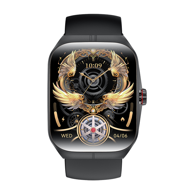 1.95 Inch AMOLED Screen Curved Square Design HK80 Smart Watch Waterproof BT Call NFC Heart Rate Monitoring Smartwatch
