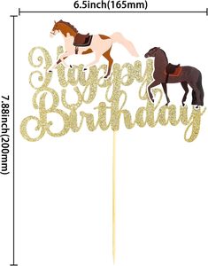 1 pièce Décoration de <span class=keywords><strong>gâteau</strong></span> Joyeux Anniversaire <span class=keywords><strong>Cheval</strong></span>, Pique à <span class=keywords><strong>gâteau</strong></span> <span class=keywords><strong>Cheval</strong></span> pour <span class=keywords><strong>thème</strong></span> équestre, Baby Shower, Fournitures de fête d'anniversaire pour enfants - Product Image 2