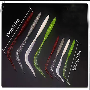 Leurre souple artificiel en plastique Top Right 100mm/5g et 150mm/7g, type ver, pour la pêche au bar en lac et en rivière - Product Image 3