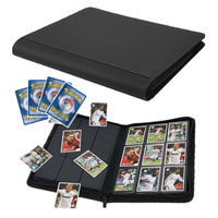 Album Kartu Premium Kulit PU dengan Resleting, 9 Kantong, untuk Koleksi Kartu Poke Mon T, CG M, TG Sports Card, dengan Logo Kustom