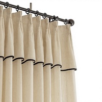 Voilages modernes de style français, nouveau design translucide, toucher luxueux et sophistiqué, couleur crème, pour fenêtre de salon
