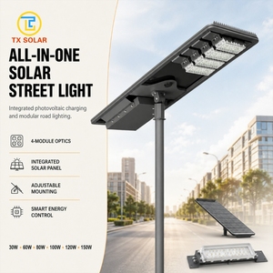 Intelligente Steuerung IP65 Wasserdichte All-in-One Solar-Straßenleuchte 30W 60W 80W 100W 120W für Stadtgassen - Product Image 1