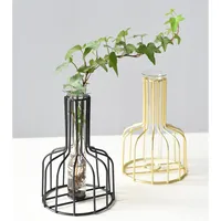 Vase à fleurs vertes séchées en fer forgé, 1 pièce, prix en gros, Vase décoratif