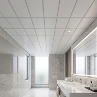 Panneau de plafond en alliage d'aluminium, imperméable, ignifuge, tuile de plafond métallique, panneau de plafond suspendu pour salle de bain