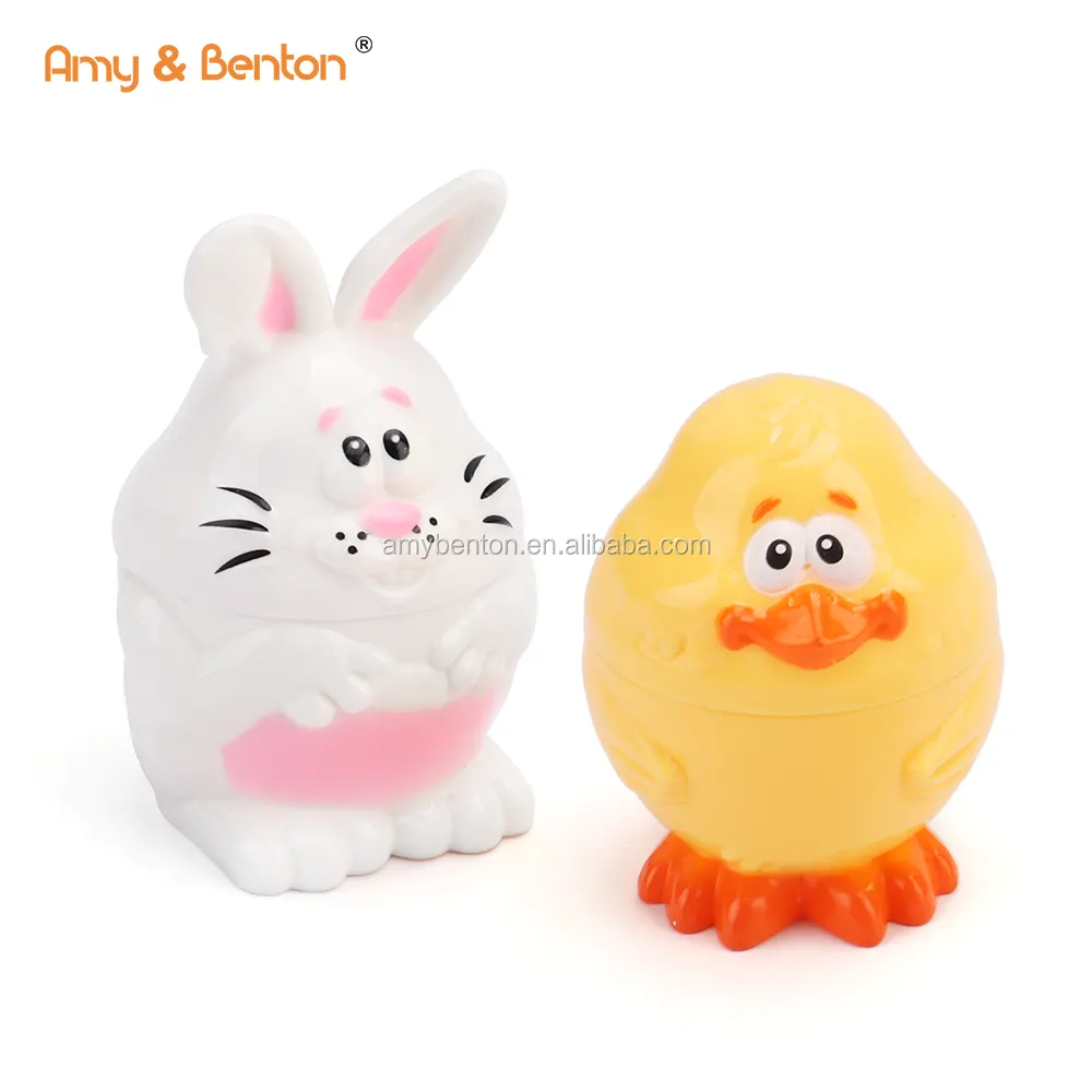 नई आइटम दिलचस्प ईस्टर अंडे कैप्सूल खिलौने खरगोश और चिकी आकार कैंडी खिलौने बच्चों के लिए