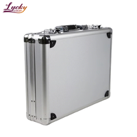 Étui de transport en aluminium argenté de protection, taille et logo personnalisés, étui à outils en aluminium de haute qualité avec insert en mousse