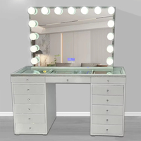 VANITY Coiffeuse Phoenix Grande avec Miroir et Table de Maquillage pour Ensemble de Maquillage et Mobilier de Chambre