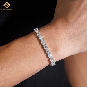 Asscher Cut Moissanite Tennis <b>Bracelet</b> 925 <b>Silver</b> Rhodium Plated Luxury Hip Hop Fine Jewelry <b>Bracelets</b> - Product Image 5
