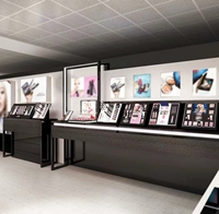 Comptoir de présentation de cosmétiques professionnel, nouveau design personnalisé, grand format, avec éclairage à intensité variable pour salle d'exposition