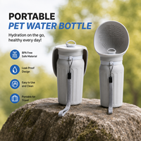 Gourde pour chien 620 ml, anti-fuite, à ouverture rapide par bouton-poussoir, pour chiens et chats, voyage, extérieur, portable