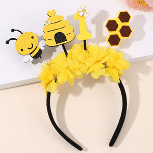 <span class=keywords><strong>Serre</strong></span>-tête de fête motif coccinelle, abeille et fleur, mignon, pour enfants, avec abeille jaune de dessin animé, accessoire de cheveux festif pour filles, idéal pour anniversaire - Product Image 3