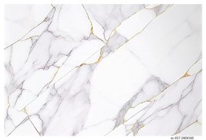 집 광택 흰색 황금 산동 대리석 타일 내부 벽 금 정맥 세라믹 카라라 바닥 대리석 타일 - Product Image 5