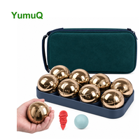 Ensemble de boules de pétanque en métal YumuQ, 73 mm, boules de boccia, jeu de pelote pour l'extérieur, pelouse, plage, avec sac de transport