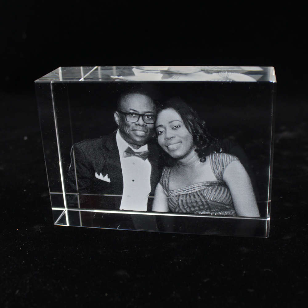 Moldura de cristal k9 para fotos de cristal, moldura 3d de fotos de cristal personalizado para cunha