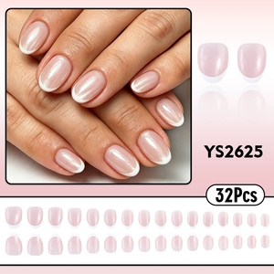 32 <span class=keywords><strong>Uñas</strong></span> Postizas Francesas <span class=keywords><strong>Blancas</strong></span> Minimalistas con <span class=keywords><strong>Rayas</strong></span> Doradas 3D, <span class=keywords><strong>Uñas</strong></span> a Presión, <span class=keywords><strong>Uñas</strong></span> Artificiales, <span class=keywords><strong>Uñas</strong></span> Postizas Personalizables - Product Image 2