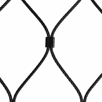 Filet de câbles tressés en acier inoxydable noir élégant et flexible pour terrasses de stations balnéaires et façades de luxe