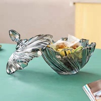 Bol à bonbons à pieds en verre transparent avec couvercle, pot à biscuits en cristal pot d'apothicaire décoratif pour fête, Buffet de bonbons