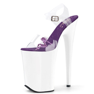 Sandalias Transparentes con Punta Abierta de 23cm, Tacón Alto y Fino de 9 Pulgadas, para Bailarinas Exóticas, Club Nocturno, Fetiche, Color Blanco - Product Image 4