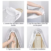Housse de planche à repasser personnalisée avec bord élastique, résistante aux taches, anti-brûlure, rembourrage épais, protection thermique pour table à repasser