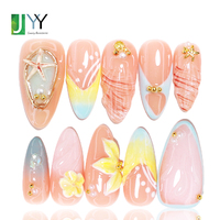 Faux ongles en acrylique 3D de luxe, faits main, en forme d'amande, personnalisés, en vrac, pour pose rapide