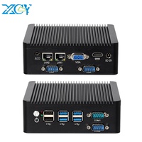 Mini PC XCY sin Ventilador, Computadora Industrial Intel Celeron N5100, 4x DB9 RS232 RS485, LAN Dual, Win11 Linux, Thin Client Integrado