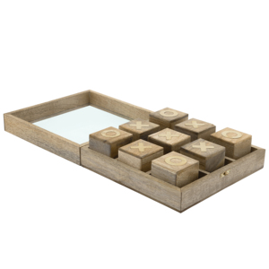 Gioco da tavolo in legno Tic Tac Toe, design classico per tavolino da caffè o serate di gioco in famiglia, elemento decorativo. - Product Image 2