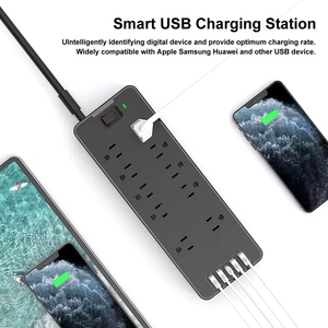 Mỹ tiêu chuẩn Power Strip Surge Protector 10 AC cửa hàng 6ft mở rộng dây 4 USB 1 loại C sạc cổng mở rộng dây - Product Image 2
