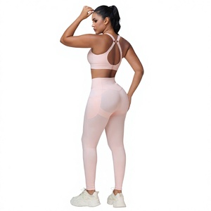 Ensemble de yoga et de sport pour femmes : Leggings taille haute et brassière de sport – Tenue de fitness deux pièces sans couture, extensible, respirante et à séchage rapide - Product Image 5