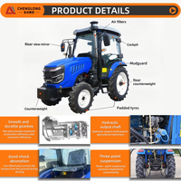 Tracteur de Jardin Mini 40 CV à Prix d'Usine, Moteur Diesel Intelligent, 4x4, Direction Hydraulique, Suspension à Trois Points Post-Positionnée 540/720