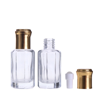 Botol Attar Oud Arab Berkualitas Tinggi 3ml 6ml 12ml dengan Tutup Sekrup Emas, Parfum Kaca atau Minyak Gaharu dalam Botol Mini