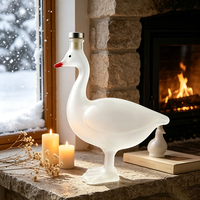 Carafe à liqueur en verre soufflé à la main en forme de canard, bouteille de vin unique en forme d'animal, centre de table artisanal, vente en gros