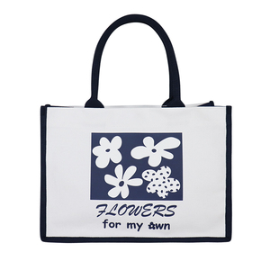 Gray Structured Canvas Tote – High Quality <b>Heavy</b> Duty Floral Pattern <b>Bag</b>, Minimalist Design for Everyday Use - Product Image 1