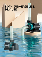 Pompa Air Akuarium Dual Fungsi Senyap, Submersible & Inline, Aliran Dapat Diatur, untuk Akuarium Ikan, Kolam Koi, Pompa Sirkulasi Air Mancur