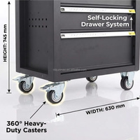 Armoire à outils roulante professionnelle à 4 tiroirs, tiroirs autobloquants, acier laminé à froid, OEM/ODM personnalisable pour garage et réparation automobile
