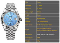 Nouvelles Montres Mécaniques OEM Améliorées avec Mouvement Japonais NH35, Chiffres Arabes, pour Hommes