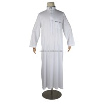 Moins cher Style qatari manches longues robe arabe caftan Jubbah Jalabya ethnique Lelaki Kandura vêtements musulmans Thobe homme taille