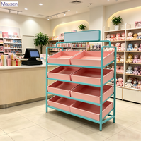 Présentoir autoportant multi-niveaux à éclairage LED, écoresponsable, avec structure métallique portable, pour boutique de jouets et marchandises Blind Box