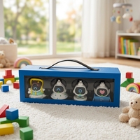 Boîte cadeau rigide personnalisée avec fermeture magnétique et poignée, pour jouets, avec fenêtre et insert en EVA pour rangement et présentation de poupées