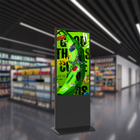 Pantalla LCD de pie para interior, tótem vertical, publicidad, señalización digital comercial y reproductor de vídeo