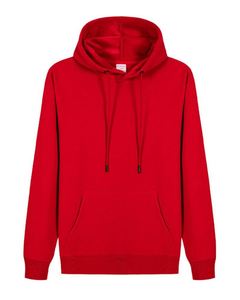 Sweat-shirt à capuche unisexe en coton et polyester avec col rond en molleton, modèle vierge - Product Image 3