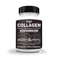 Complément de collagène avec biotine, vitamine C et acide hyaluronique pour la santé des cheveux, de la peau et des ongles, 90 capsules, marque privée OEM ODM
