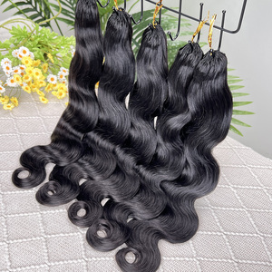 Extensions de cheveux humains ondulés au crochet, pré-séparées, effet plume - Product Image 4