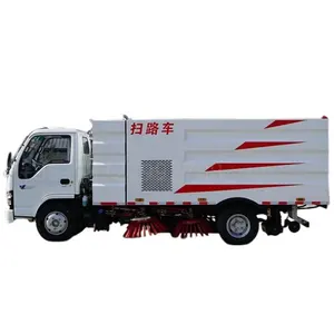 1suzu 4x2 six Wheel Steering cleaning car vacuum suction sweeping cleaning vehicle, sanitation equipment road cleaner