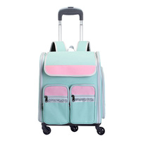 C & C Airline approuvé meilleur grand sur roues poussette chariot Pet Rolling Pet sac pour animaux de compagnie chien chat transporteur avec roues Logo personnalisé mode