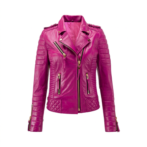Chaqueta de Cuero Moderna para Mujer, de Alta Demanda, con Mangas Completas, Impermeable, Cierre Frontal, Estilo Tejido, Atuendo Popular - Product Image 1
